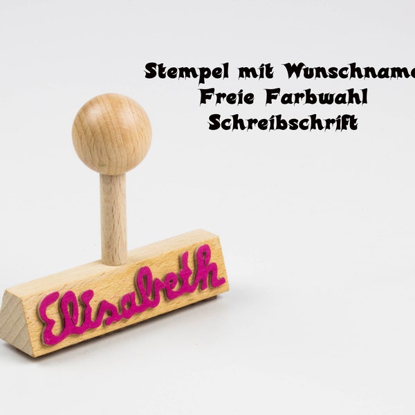 Vornamen Stempel mit Wunschname, handgemacht, Holz, wilde7DE