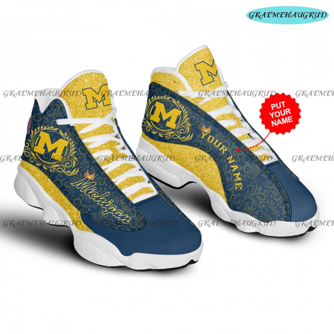 Michigan Wolverines Air Jordan 13 Basketball Shoes AJ13 Low Etsy