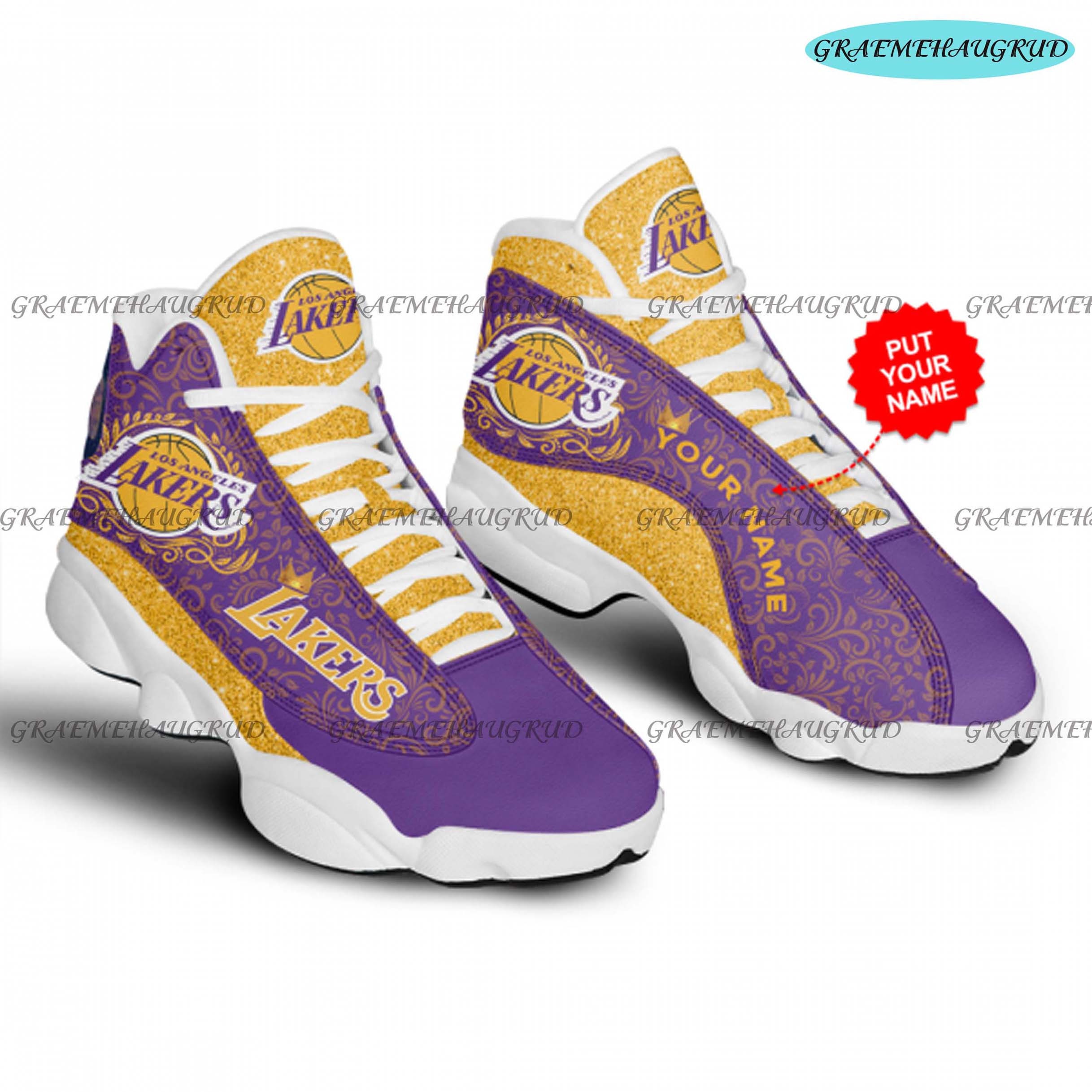 jordan 13 retro lakers men's shoe