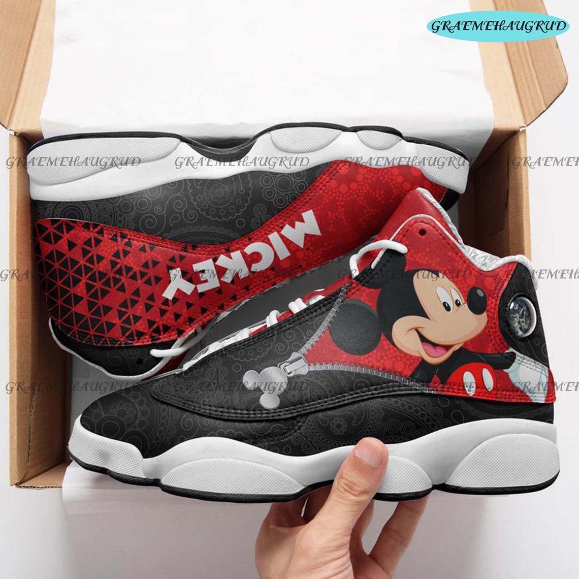 Mickey Mouse Air Jordan 13 Basketball Shoes AJ13 Low Help Air | Etsy