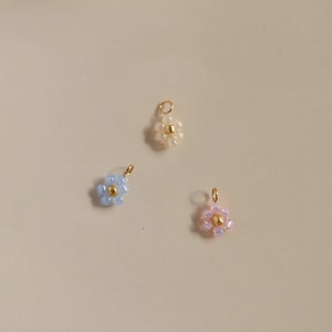 Daisy Earring Charms - Beaded Flower Charms - Build Your Own Earrings - Add a Charm To Your Earring - Earring Charm For Hoops