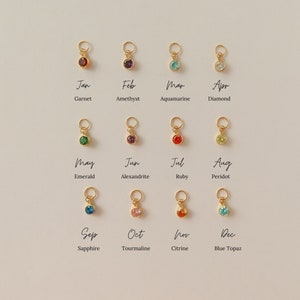 Birthstone Earring Charms - Build Your Own Earrings - 14k Gold Filled - Personalized Earring-  Gift For Her