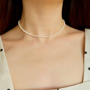 Freshwater Pearl Beaded Choker - Vintage Style Pearl Necklace - Classic Pearl Necklace -Small Pearl Bead Necklace- Gift For Her -Grace