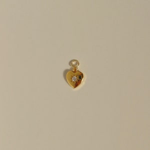 Gem Heart Earring Charms - Gold Heart Earring Pendant - Add a Charm To Your Earrings - Customized Earrings