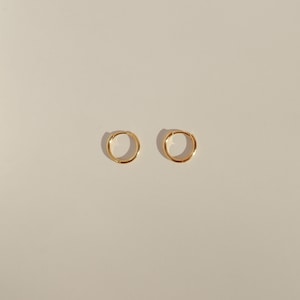 The Huggie Hoops (Single) - Gold Vermeil Hoops - Gold Plated Silver Earrings- Gold Hinged Hoop Earrings - Custom Earrings