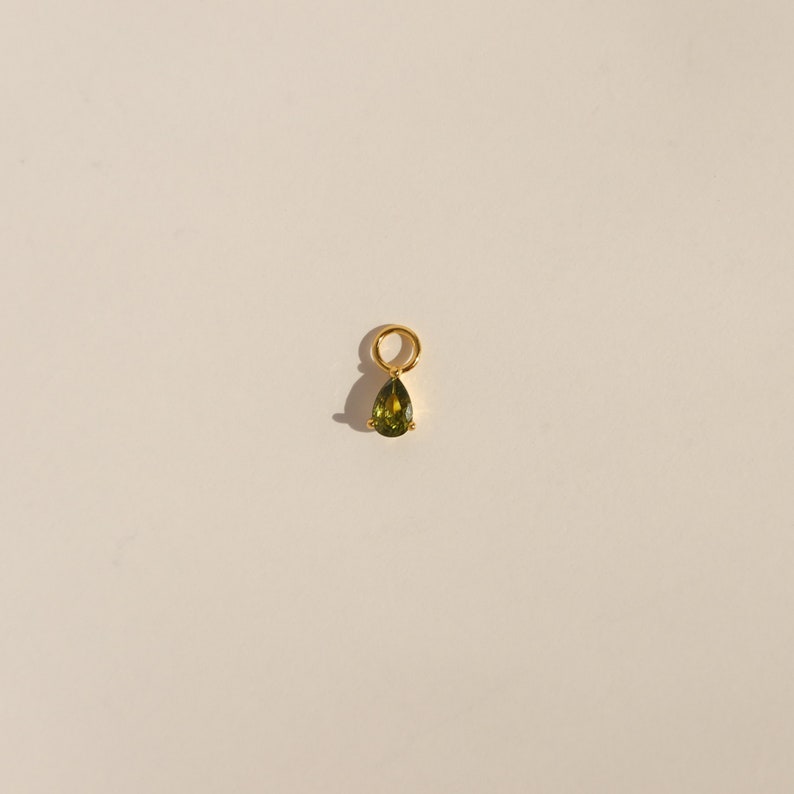 Olive Earring Charms - CZ Stone Charms - Build Your Own Earrings - Earring Charm For Hoops - Customized Earrings image 1