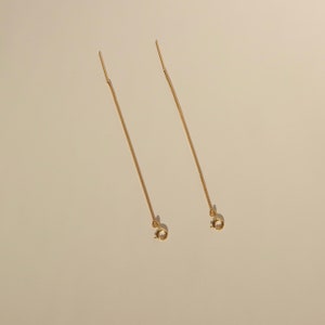 Threader Earring (Single) - Build Your Own Earrings - 14k Gold Filled - Box Chain Threaders - Custom Earring -Thread Earring - Long Earrings