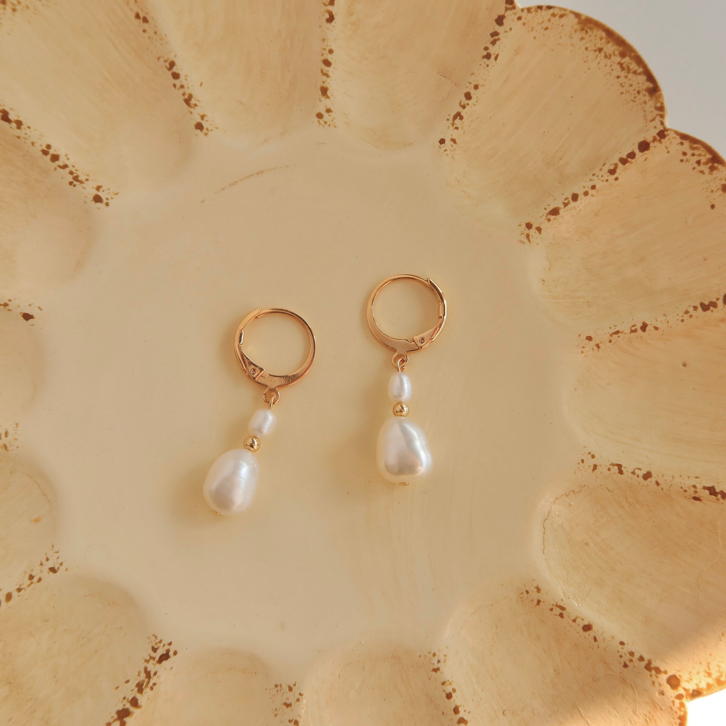 Freshwater Baroque Pearl And 14k Gold Filled Hoops