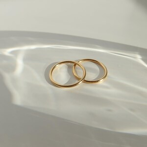Plain Stacking Ring - 14k Gold Filled Ring - Classic Gold Stacking Ring - Gift For Her - Water Resistant Ring
