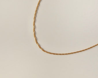 Singapore Chain Necklace - Twisted Chain Necklace - 14k Gold Filled Chain Necklace -  Gold Necklace - Stackable Chain Necklace