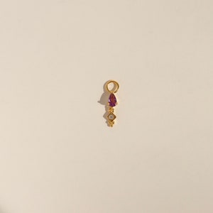Amethyst Earring Charms - CZ Stone Charms - Build Your Own Earrings -  Earring Charm For Hoops
