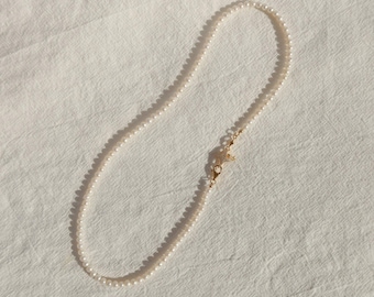 Twinkle Pearl Necklaces - Pearl Beaded Necklace With Star Charm - Freshwater Pearl Strand necklace - Gift For Her