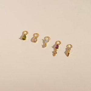 Olive Earring Charms - CZ Stone Charms - Build Your Own Earrings - Earring Charm For Hoops - Customized Earrings image 6