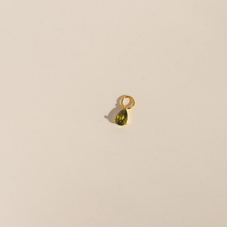 Olive Earring Charms - CZ Stone Charms - Build Your Own Earrings - Earring Charm For Hoops - Customized Earrings image 2