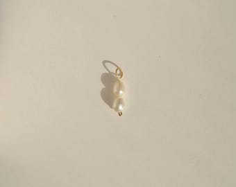 Double Pearls Earring Charms - Freshwater Pearl Charms - Build Your Own Earrings - Add a Charm To Your Earring- Earring Charm For Hoops