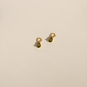 Olive Earring Charms - CZ Stone Charms - Build Your Own Earrings - Earring Charm For Hoops - Customized Earrings image 4