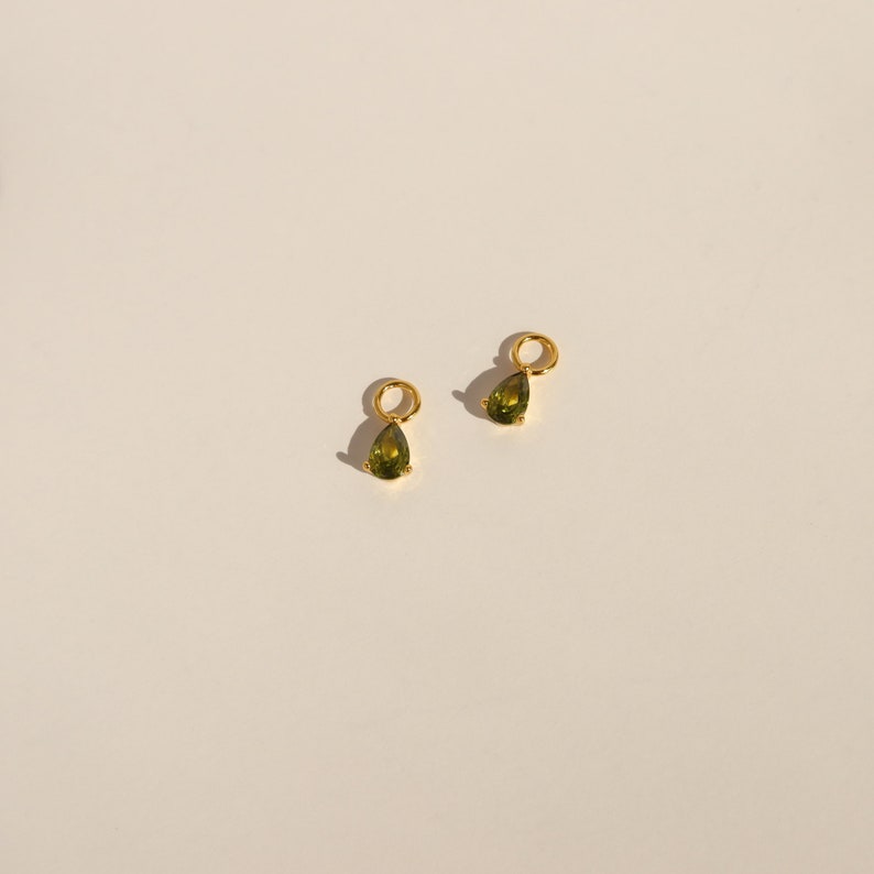 Olive Earring Charms - CZ Stone Charms - Build Your Own Earrings - Earring Charm For Hoops - Customized Earrings image 4
