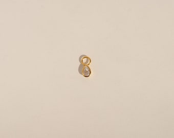 Teardrop Earring Charms - CZ Stone Charms - Build Your Own Earrings -  Earring Charm For Hoops