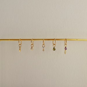 Olive Earring Charms - CZ Stone Charms - Build Your Own Earrings - Earring Charm For Hoops - Customized Earrings image 7
