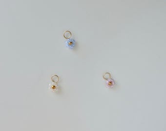 Daisy Earring Charms - Beaded Flower Charms - Build Your Own Earrings - Add a Charm To Your Earring - Earring Charm For Hoops