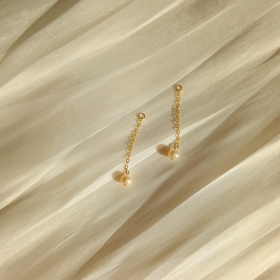 Pearl Drop Earring Jacket Pearl Long Earrings Gold Filled Earring Jackets Etsy Canada