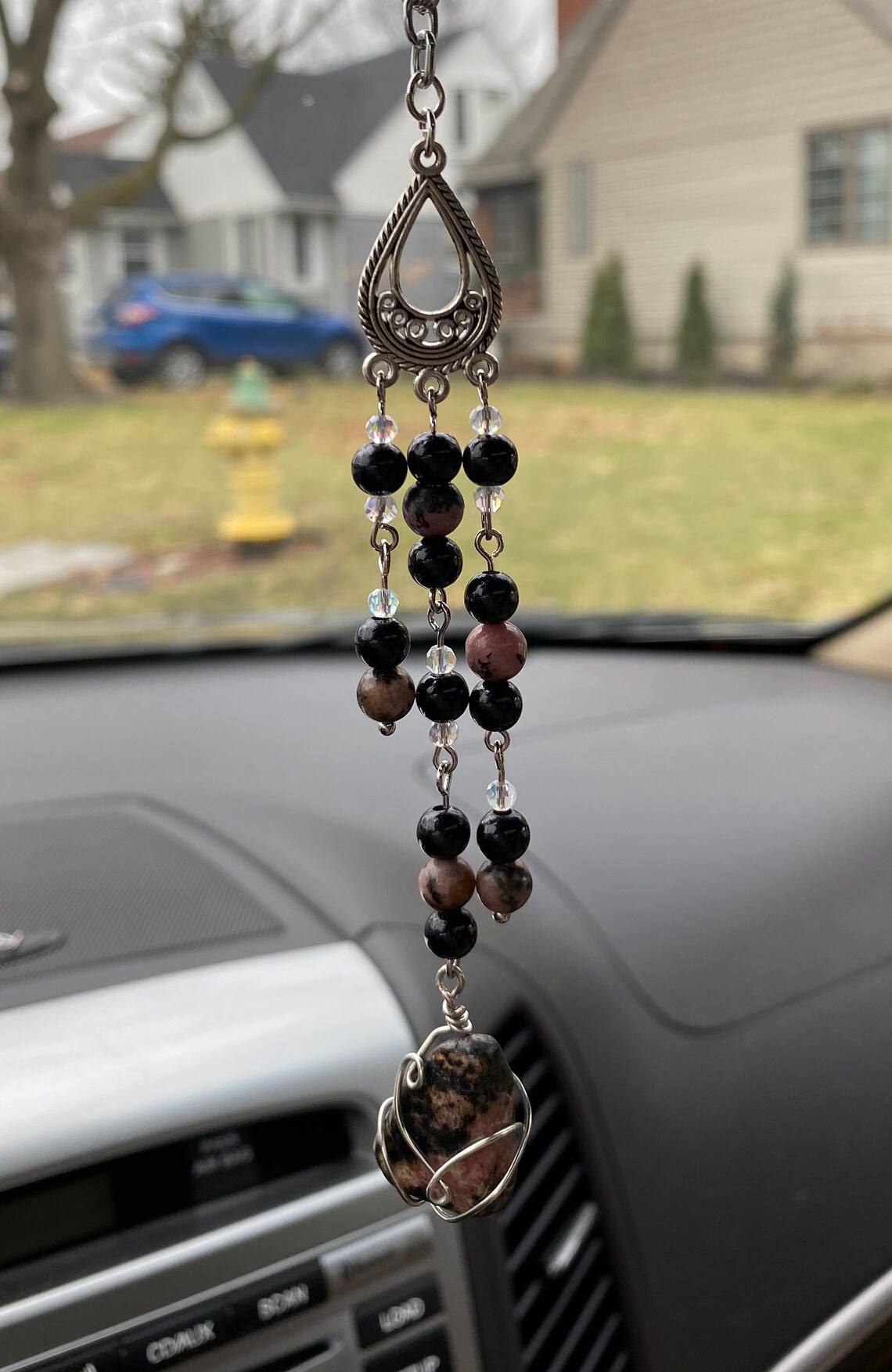 Rhodonite Rearview Mirror Charm Etsy
