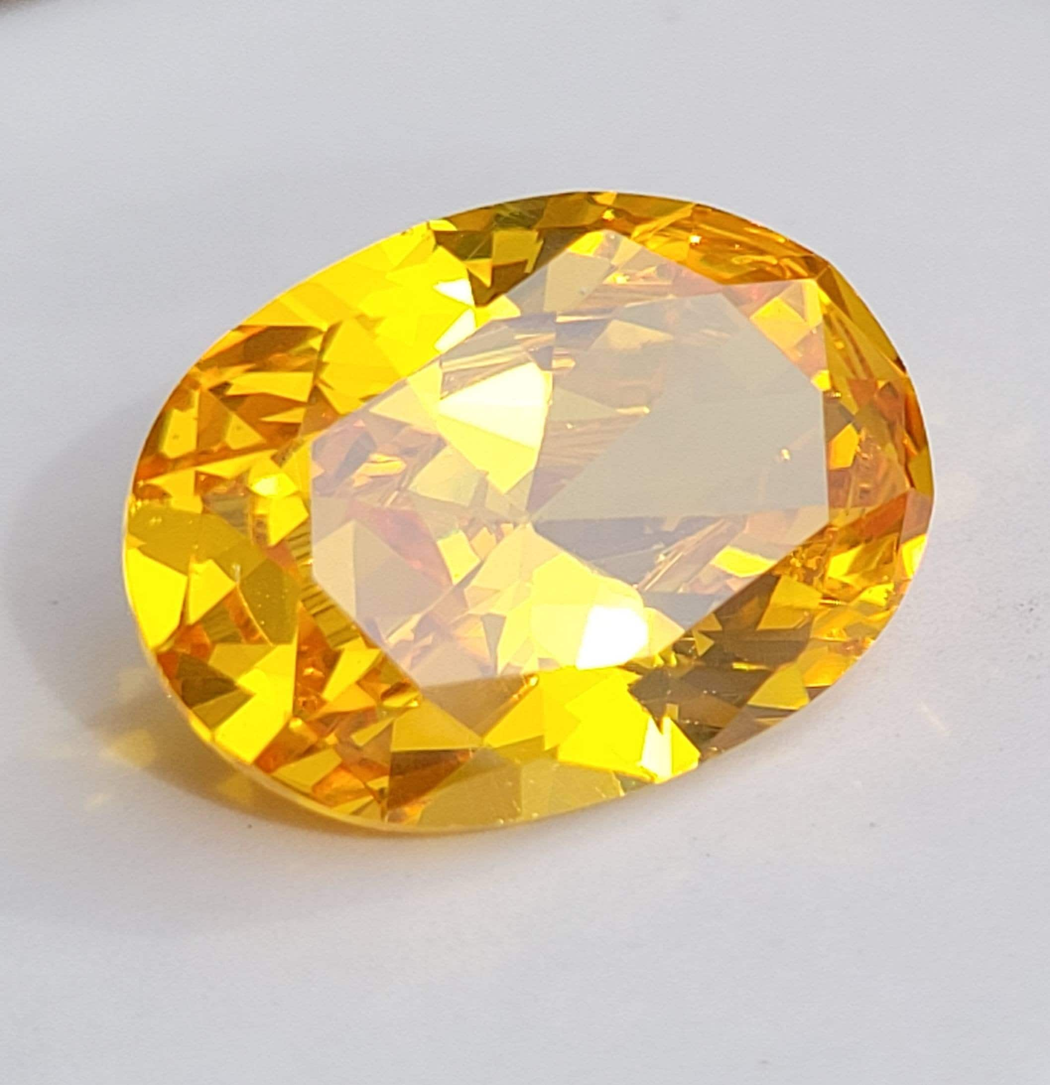 Natural 9.5CT Cambodian Zircon Yellow Loose Gemstone Oval | Etsy