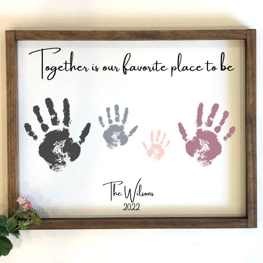 Personalized DIY Handprint Wood Sign | Gift | Mothers | Fathers ...