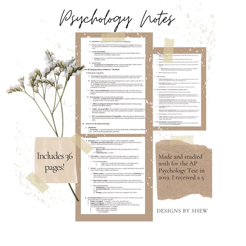 General Psychology Notes 36 Pages College Study Guide High Etsy