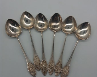 Vintage, rare, dessert, spoons, made in the ussr, cupronickel with silver plating