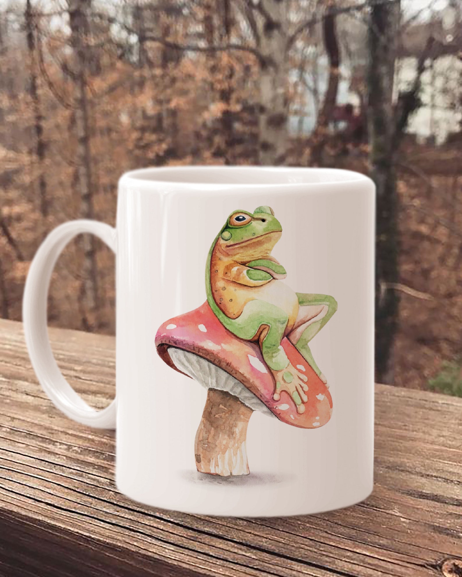 Mushroom mug frog mug Animal mug mushroom cup Frog on the Etsy