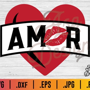 Amor Heart SVG - Spanish Love Valentines SVG
