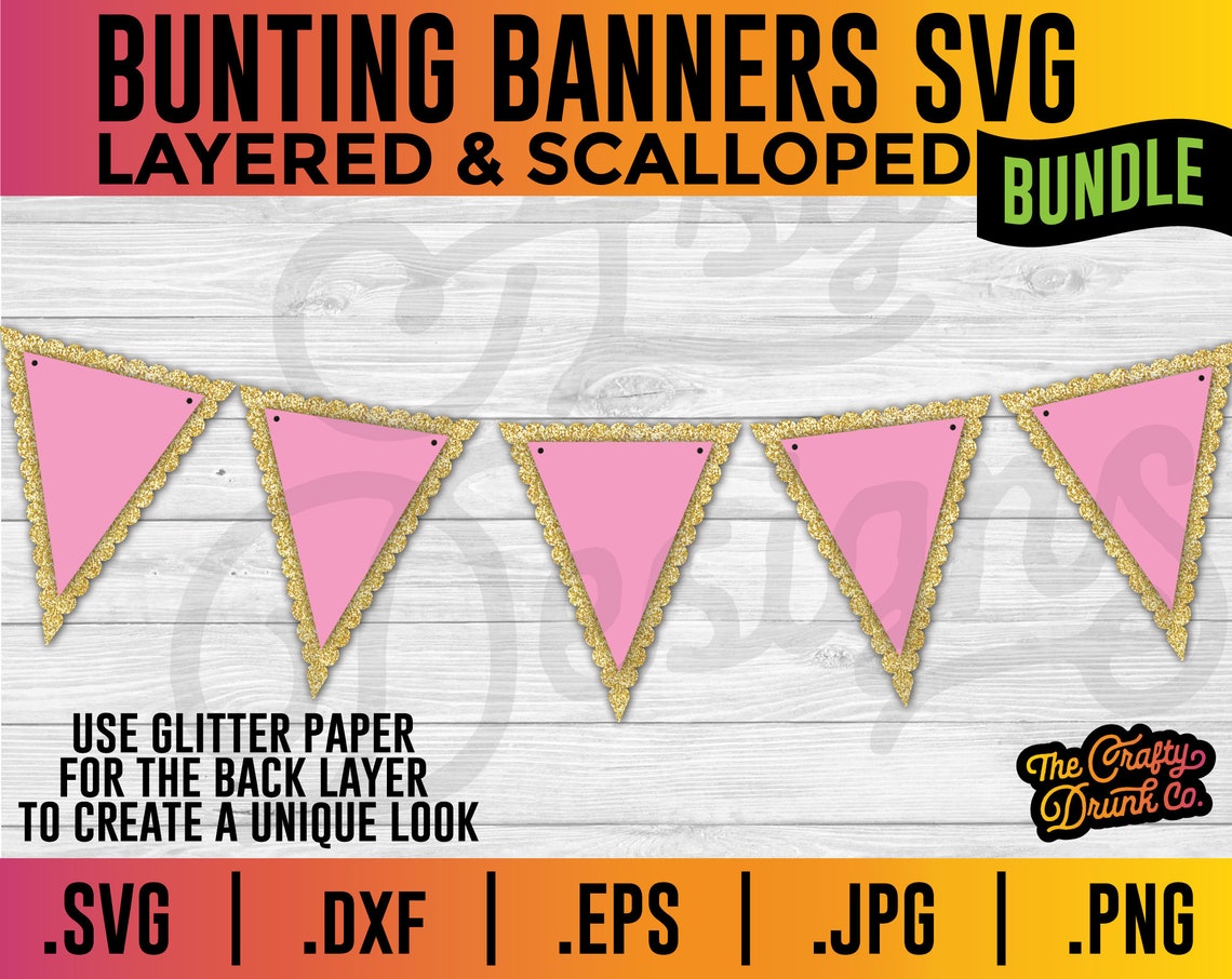 Download Layered Bunting Banner Pennant Flag SVG Bunting SVG ...