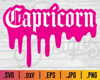Drip Capricorn SVG: Zodiac Sign Vector (Digital Download)
