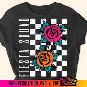 Fiesta Squad Retro Shirt Design / Libbey glass / tumbler / rose Puro SA Sublimation Spur Fiesta Colors PNG Tshirt Design