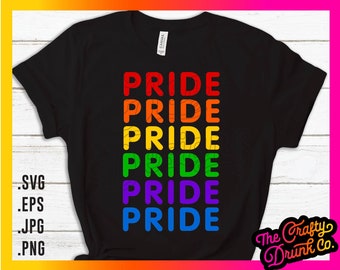 Regenbogen Pride Shirt Design - SVG PNG Sublimation (Digitaler Download)