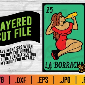 Loteria La Borracha/La Borracho SVG-Loteria warstwowy plik SVG