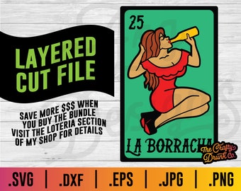 La Borracha Loteria SVG: Layered Card File (Digital Download)