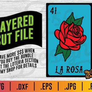 Loteria La Rosa SVG - Loteria Svg, La Rosa SVG, Svg en couches, svg mexicain, Rose