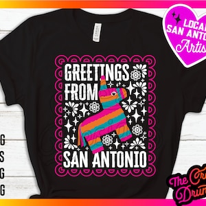 San Antonio Pinata SVG Papel Picado / Puro SA Sublimation Spur Fiesta Colors PNG Tshirt Design