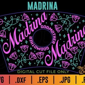 Madrina Godmother Cup Wrap SVG - Spanish Mothers Day (Digital Download)