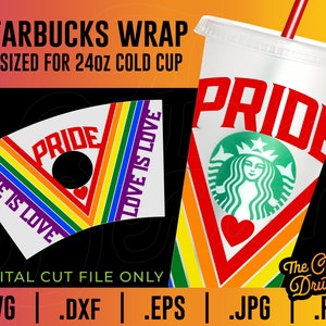 Trots LGBTQ Starbucks Cup Wrap SVG - Pride SVG, Rainbow Cup Wrap