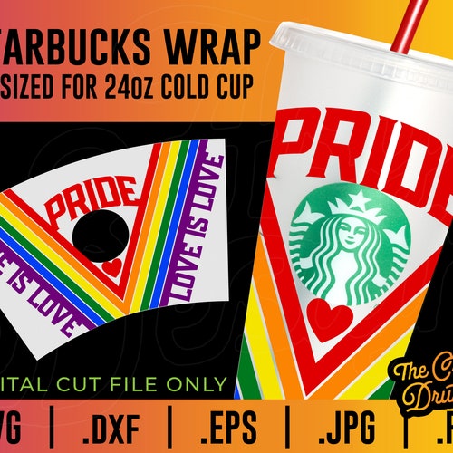 Pride LGBTQ Starbucks Cup Wrap SVG Pride SVG Rainbow Cup Etsy