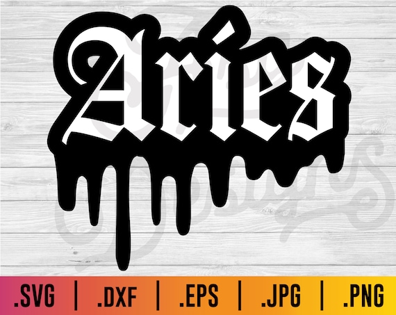 Drip Aries SVG: Zodiac Sign Vector Files (Digital Download)