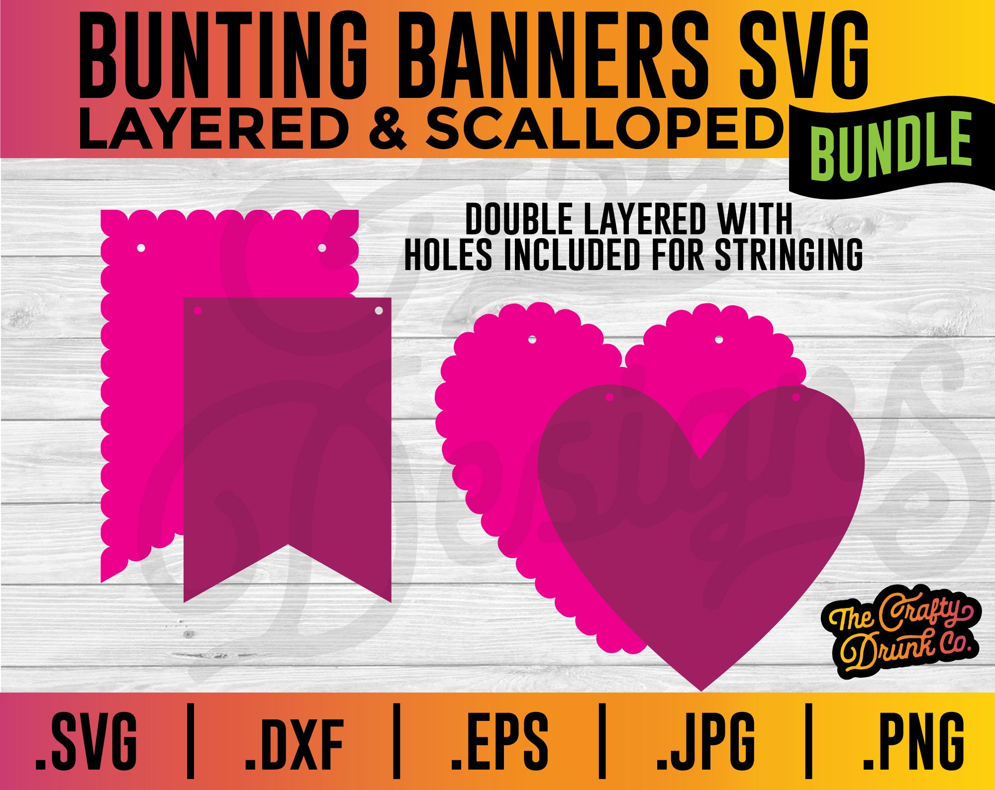 Download Layered Bunting Banner Pennant Flag SVG Bunting SVG ...