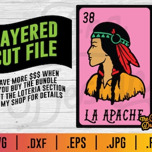 Loteria El Apache SVG/La Apache SVG-warstwowa karta Loteria svg kobieta El Apache