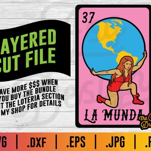 Loteria La Munda SVG: Layered El Mundo Card (Digital Download)