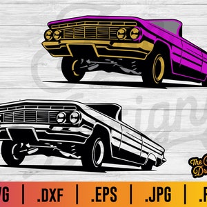 Lowrider Car SVG: Layered & Single Color (Digital Download)
