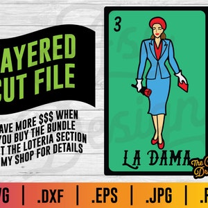 Loteria La Dama SVG - Loteria Svg, La Dama SVG, Layered Svg, Mexican svg