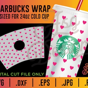 Cuori di Starbucks Cup Wrap SVG: download digitale